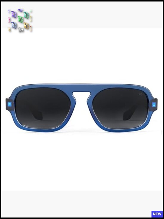 Flat Top Square Retro Sunglasses TR90 Frame UV400 Protection Unisex Large main image 5